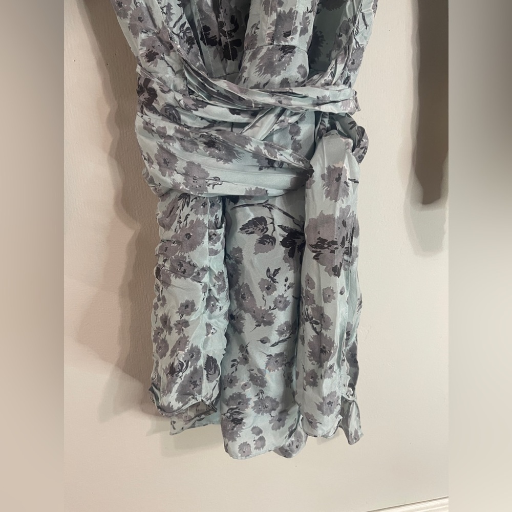 NWOT Rebecca Taylor Silk Floral Ruffle Tie Dress - Picture 9 of 10